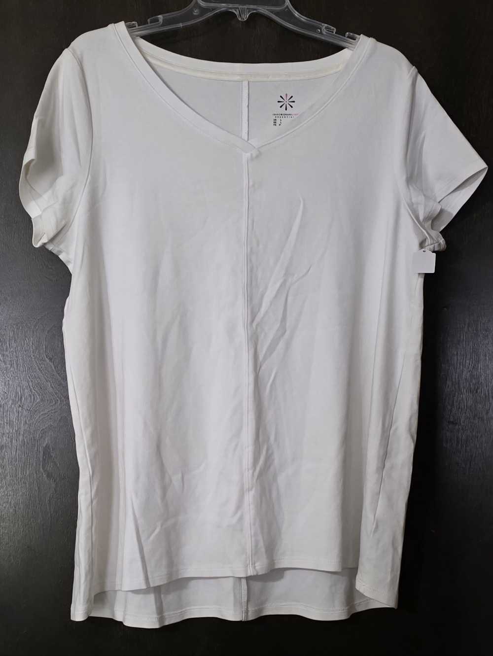 Isaac Mizrahi V-Neck Dolman Sleeve Top White Women's Size L
